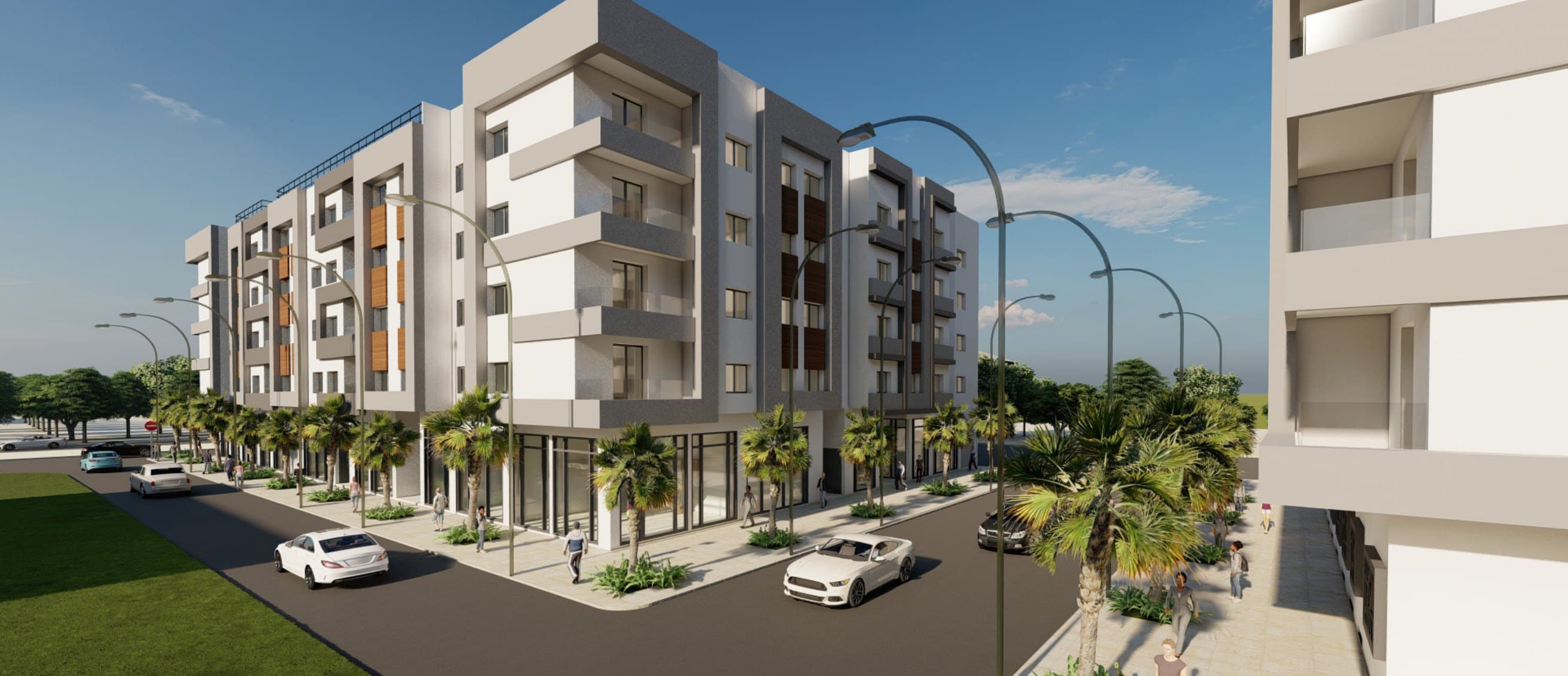 Perspectives urbaines — Résidence Salima 5, Sala Al Jadida — vue 1