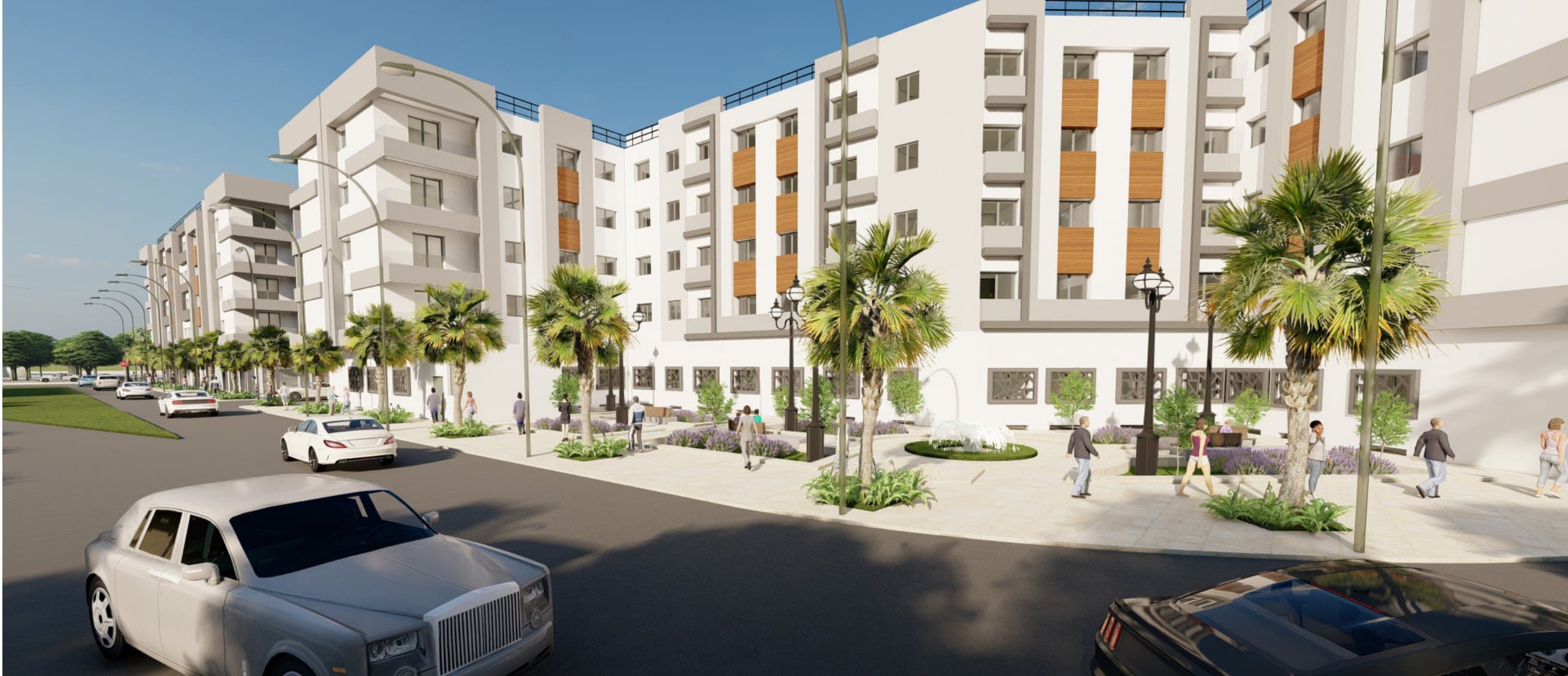 Mashrabiya & patio intérieur — Résidence Salima 5, Sala Al Jadida — vue 1