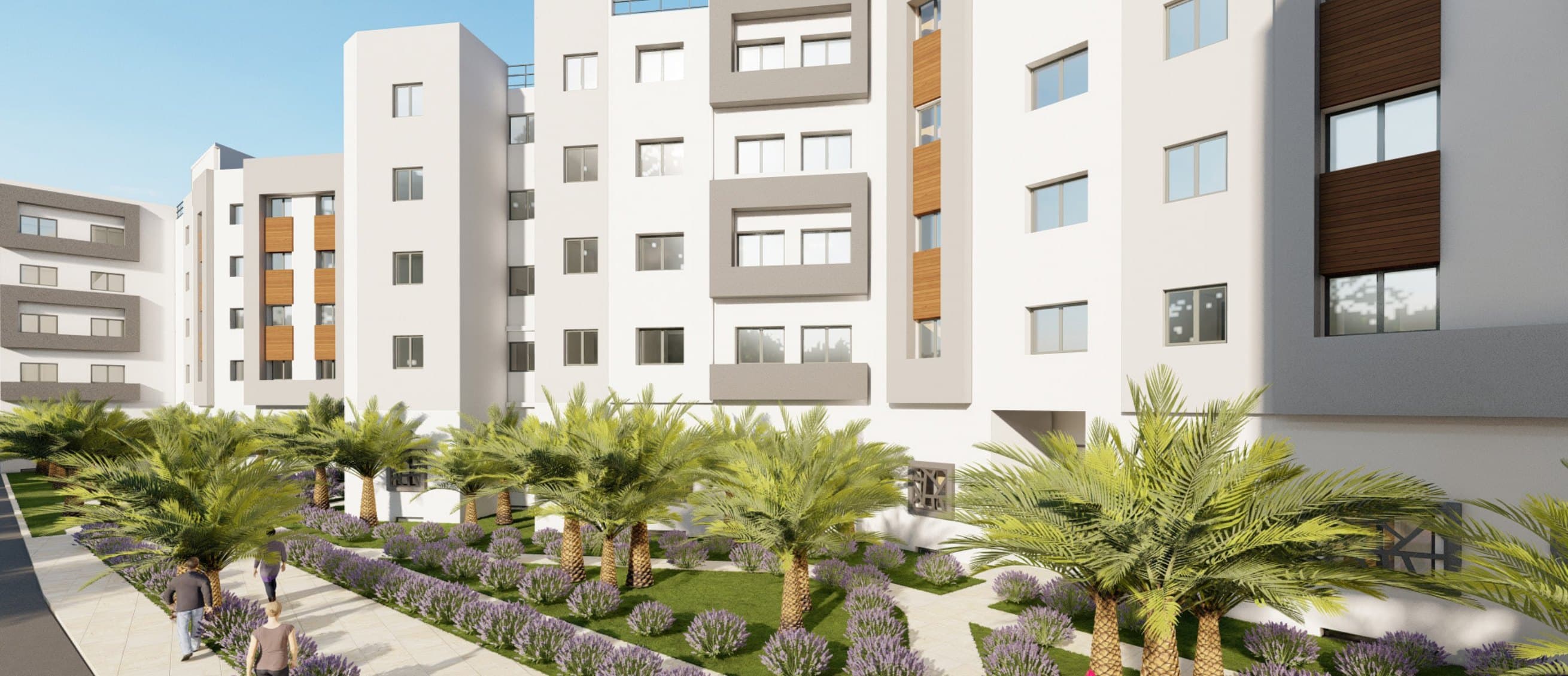 Place piétonne & fontaine centrale — Résidence Salima 5, Sala Al Jadida — vue 2